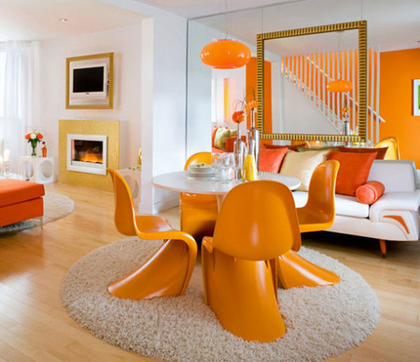 لون الغرفة وتأثيره على الحالة النفسية لأفراد المنزل Orange-room-www,thaqafnafsak.com