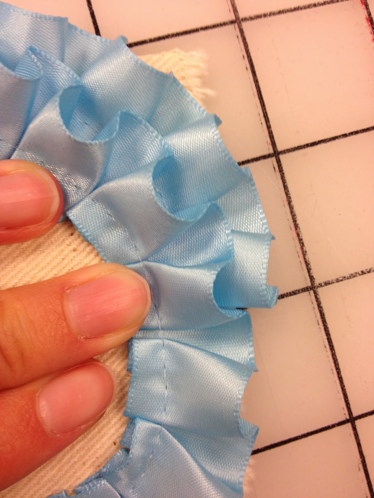 Fabric Center Utah Prepleated Satin Trim Flower Tutorial