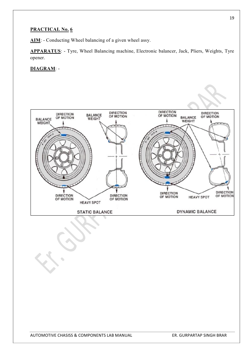 AUTOMOBILE/ MECHANICAL ENGG. AUTOMOBILE ENGG. 3RD SEM PRACTICAL NO. 6