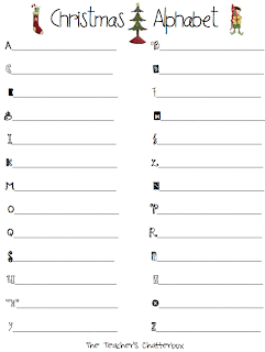 The Teacher's Chatterbox: Christmas Alphabet