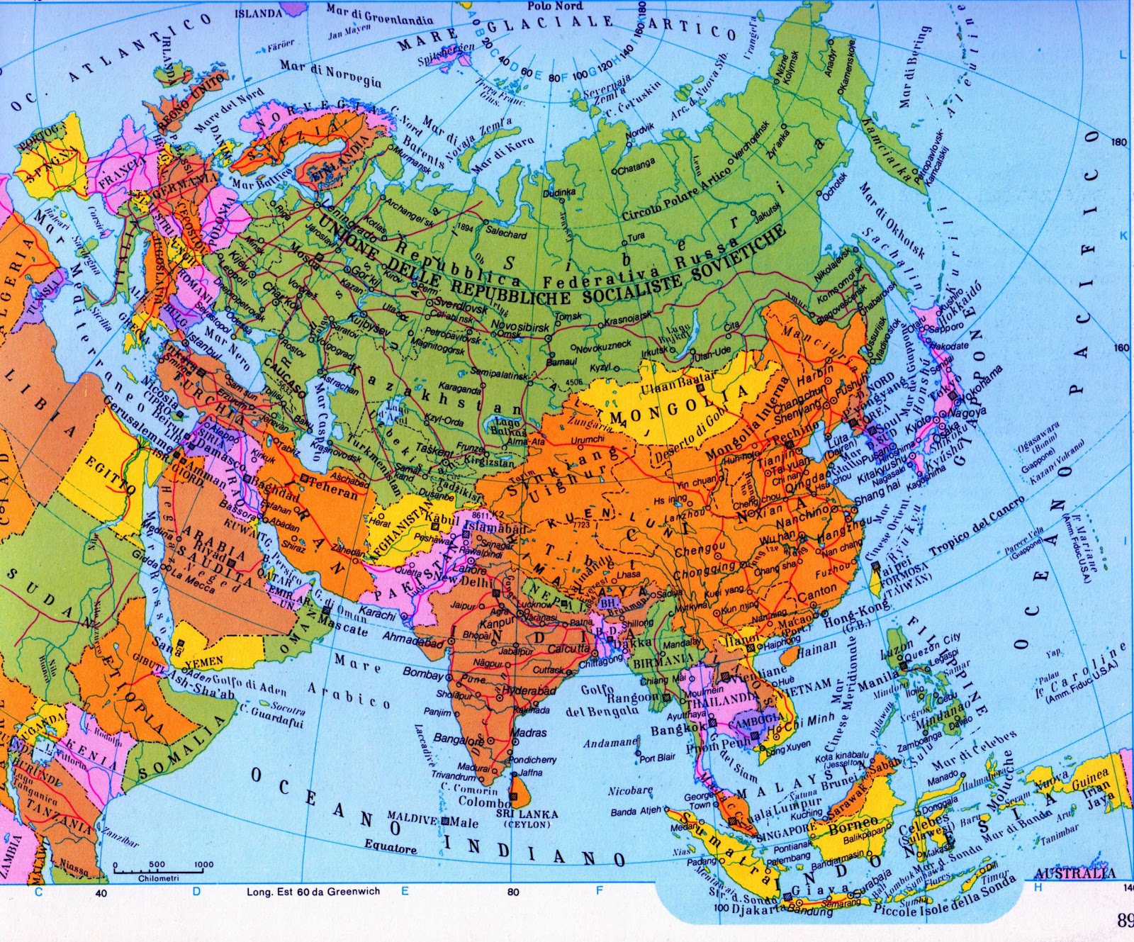 Mappa Paesi Ex Urss