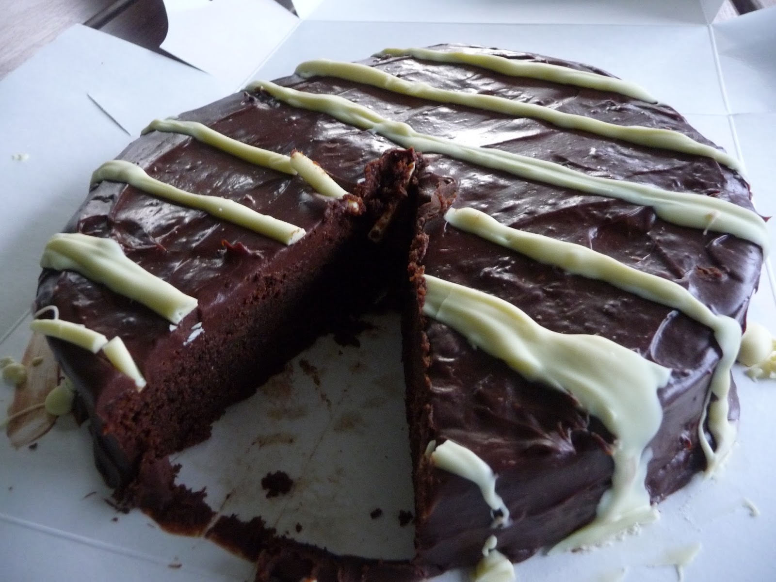 cakey fun! Flourless chocolate zebra cake