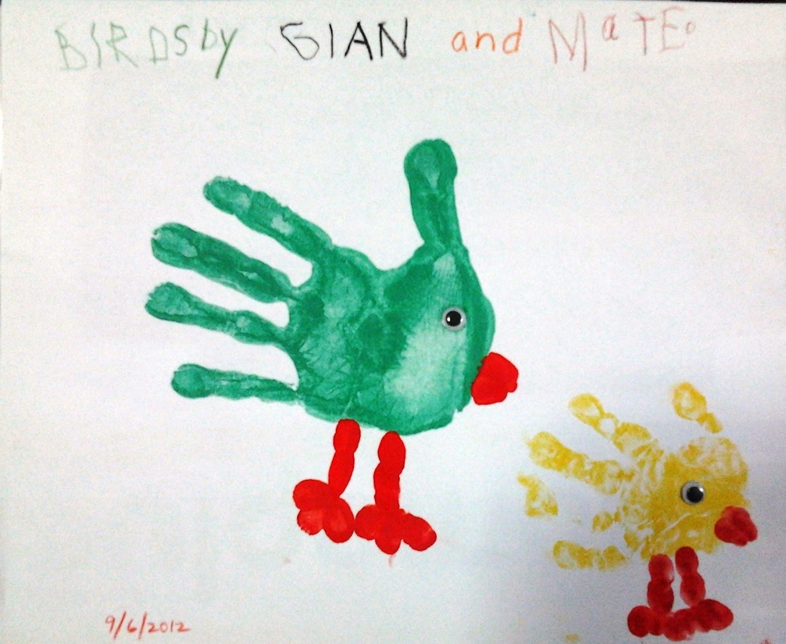 Mommy Bares All Bird Handprints