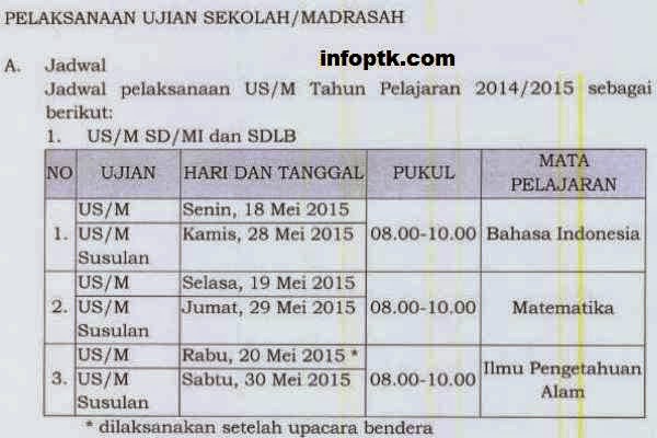 Jadwal Ujian Sekolah (US) Sekolah Dasar dan Madrasah Ibtidaiyah Ujian Sekolah yang dulunya dikenal dengan Ujian Nasional Jadwal Ujian Sekolah (US) Sekolah Dasar dan Madrasah Ibtidaiyah
