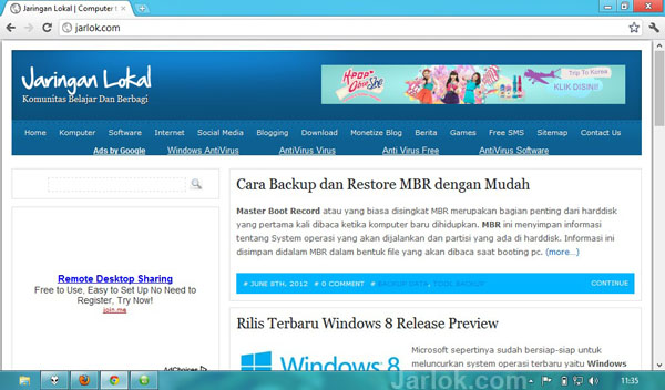 Chrome on Windows 8