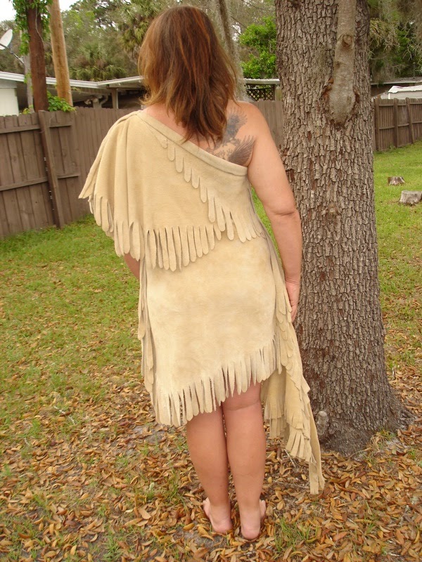 Stitching Up History One Shoulder Eastern Tribal Elk Hide Dress...