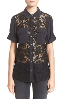 The 'Slim Signature" short sleeve lace shirt from Equipment