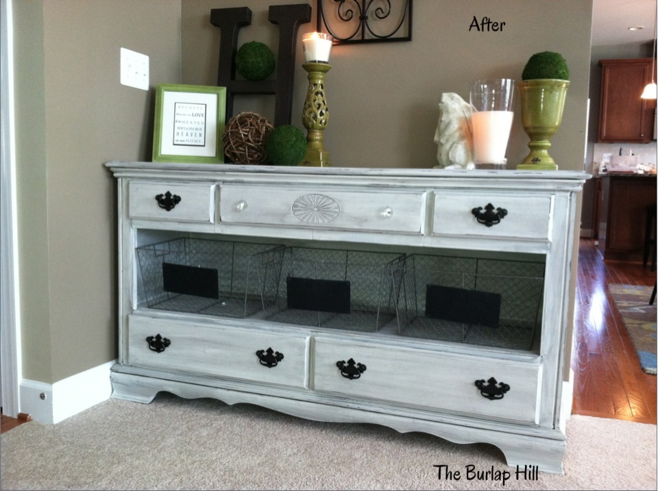 The Burlap Hill Dresser turned buffet....