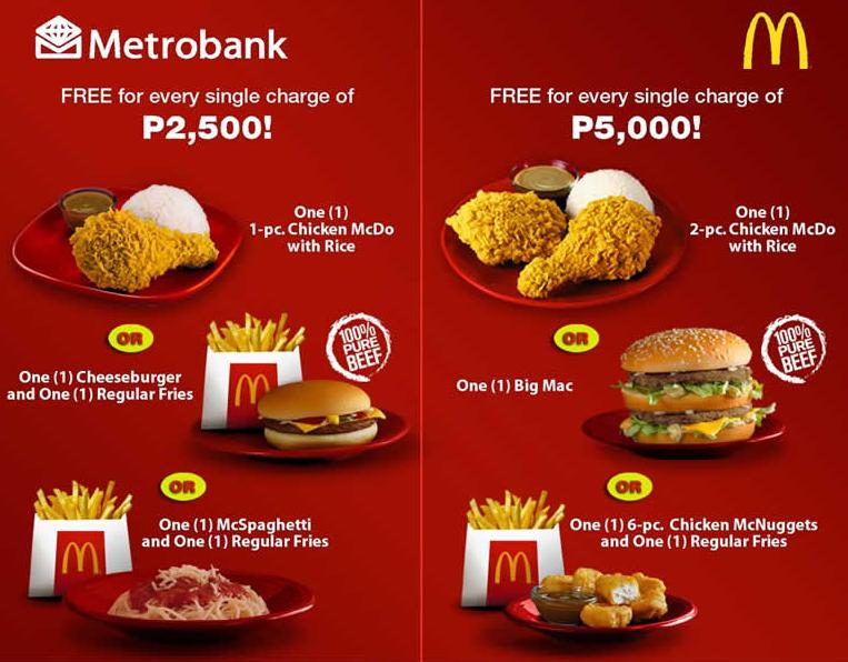 Manila Life Mc Donalds treats only from Metrobank credit cards