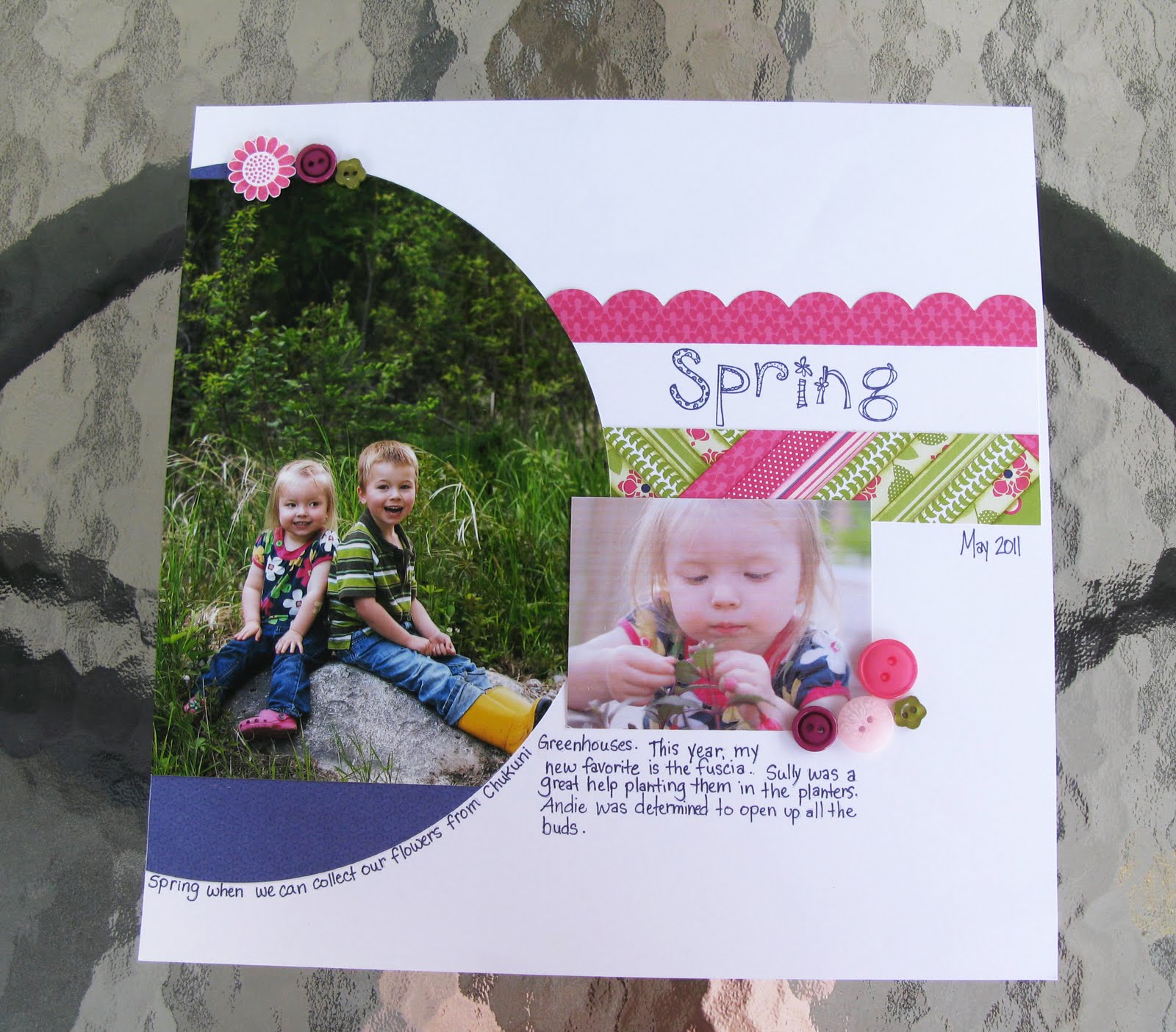 Turtle Creations Scrapbook Layout Quilting Technique with Cheerful Treat