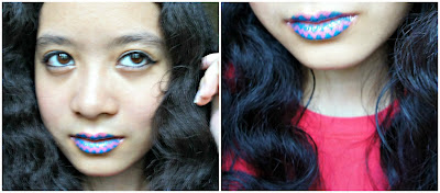 Blue & Pink Aztec Lip Art