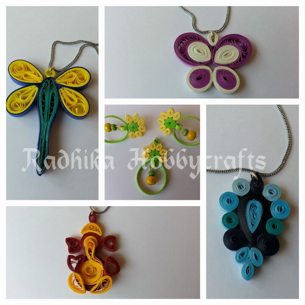 Hobby Crafts ) Simple Quilled Pendants