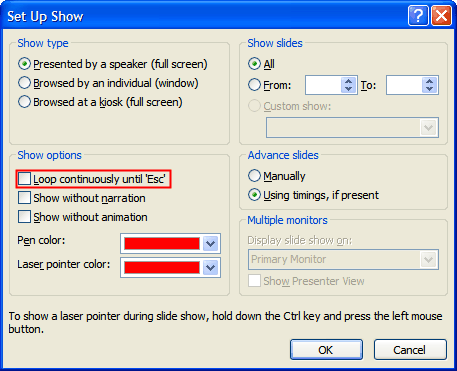 By checking this option when you press F5 to view the PowerPoint By checking this option when you press F5 to view the PowerPoint