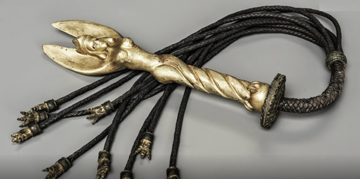 Плеть БДСМ Арсенал Чёрная Роза с кожаными хвостами, 40 см 54075ars - BDSM Арсенал - Плети/Кнуты - Купить