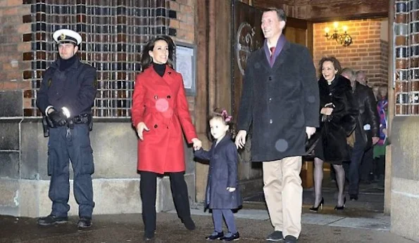 Queen Margrethe of Denmark and Prince Consort Henrik, Prince Joachim and Princess Marie of Denmark and their children Prince Henrik (the younger), Princess Athena 