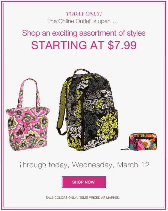 Vera Bradley 2014 Outlet Sale: Prices Starting at 7.99 | Your Retail ...