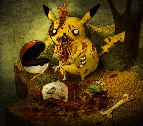  pikachu eating flesh 