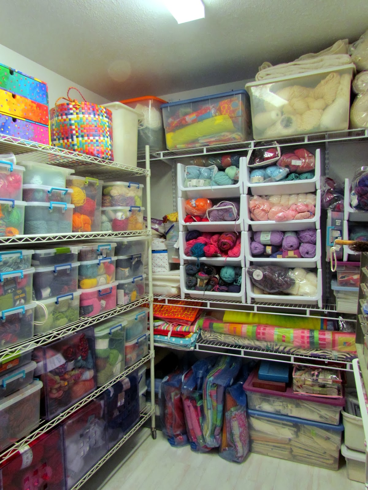 organized Closet Yarn storage, Sewing room organization