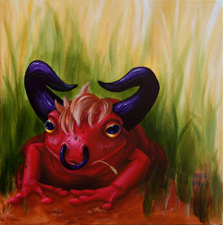 Ferdinand the Bullfrog Acrylic Painting