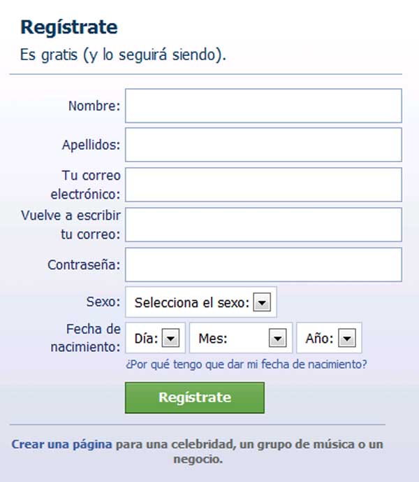 Registrarme en Facebook gratis Registrarme en Facebook gratis