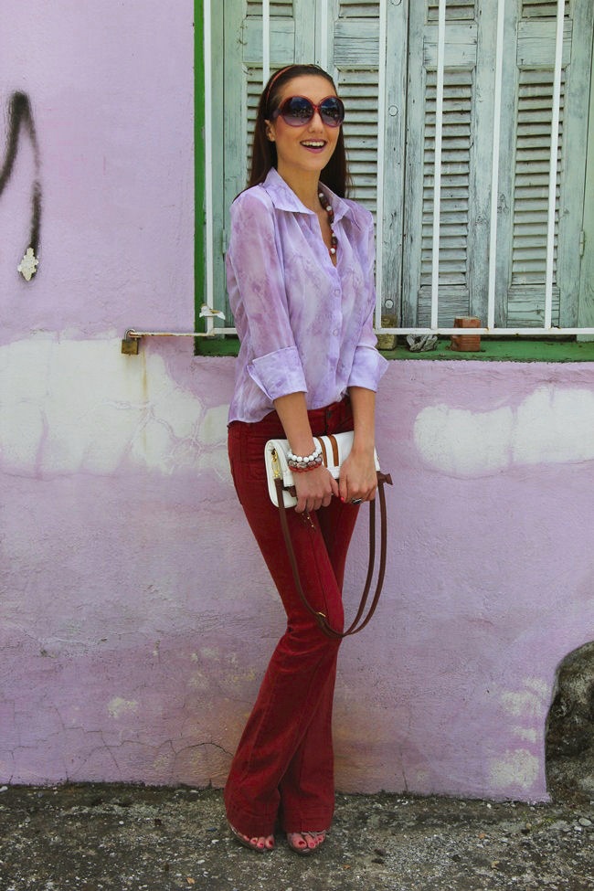 outfit Lilac, White and Candied Cherry GLAM FAB HAPPY