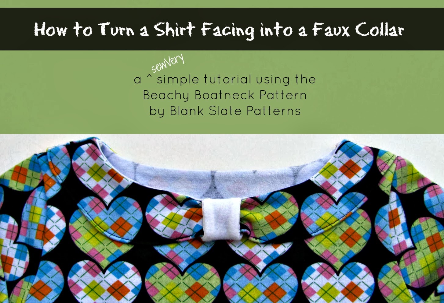 sewVery Turn a Shirt Facing into a Faux Collar