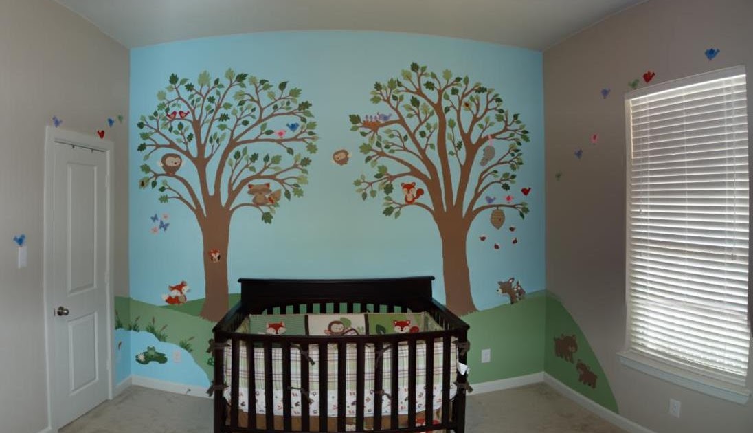 Baby Mooney Blog Finishing the Mural, Setting Up the Nursery