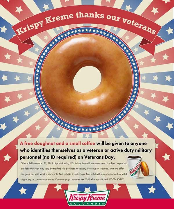 FREE IS MY LIFE FREE Krispy Kreme Doughnut & Small Coffee for Active