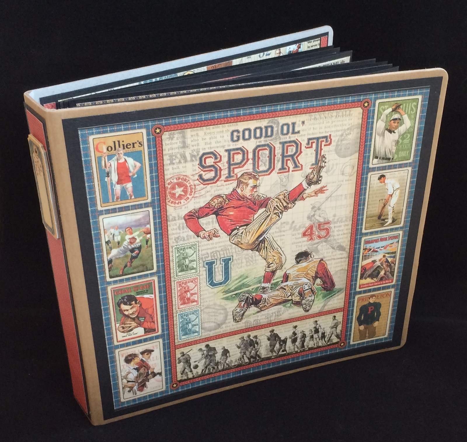 Artsy Albums Scrapbook Album and Page Kits by Traci Penrod Graphic 45 Good 'Ol Sport 8x8 Album
