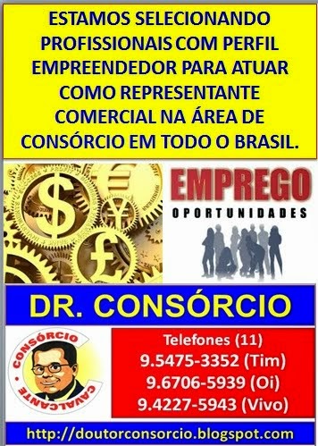 Venha trabalhar como vendedor ou representante de consórcio com o Dr. Consórcio.