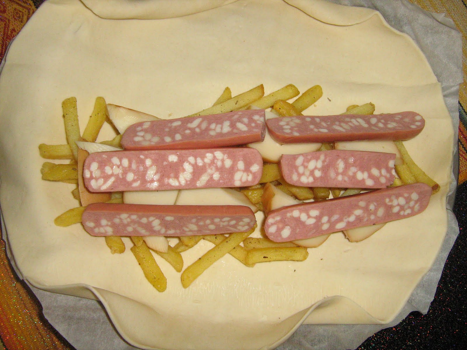 Lina Pasticci in cucina... PASTA SFOGLIA RIPIENA CON WURSTEL E PATATINE