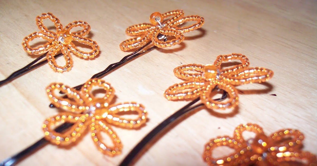 Candy, Cake, and Crafts Beaded Flower Hair Pin