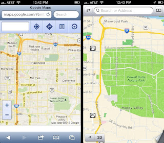 Apple ios 6 map city streets