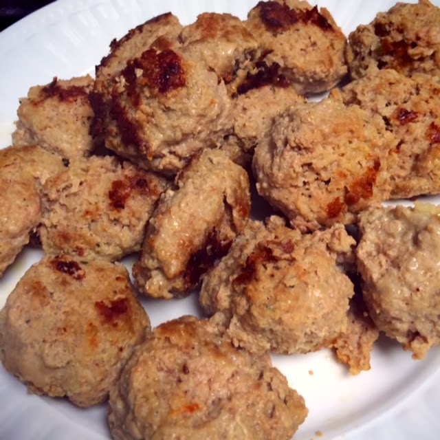 DoughMestic Diva Turkey Meatballs in a Creamy Balsamic Mushroom Sauce