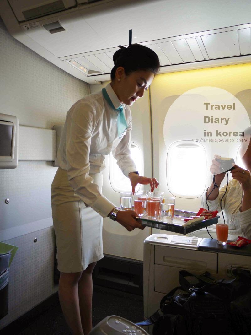 Great cabin service of Korean Air World stewardess Crews