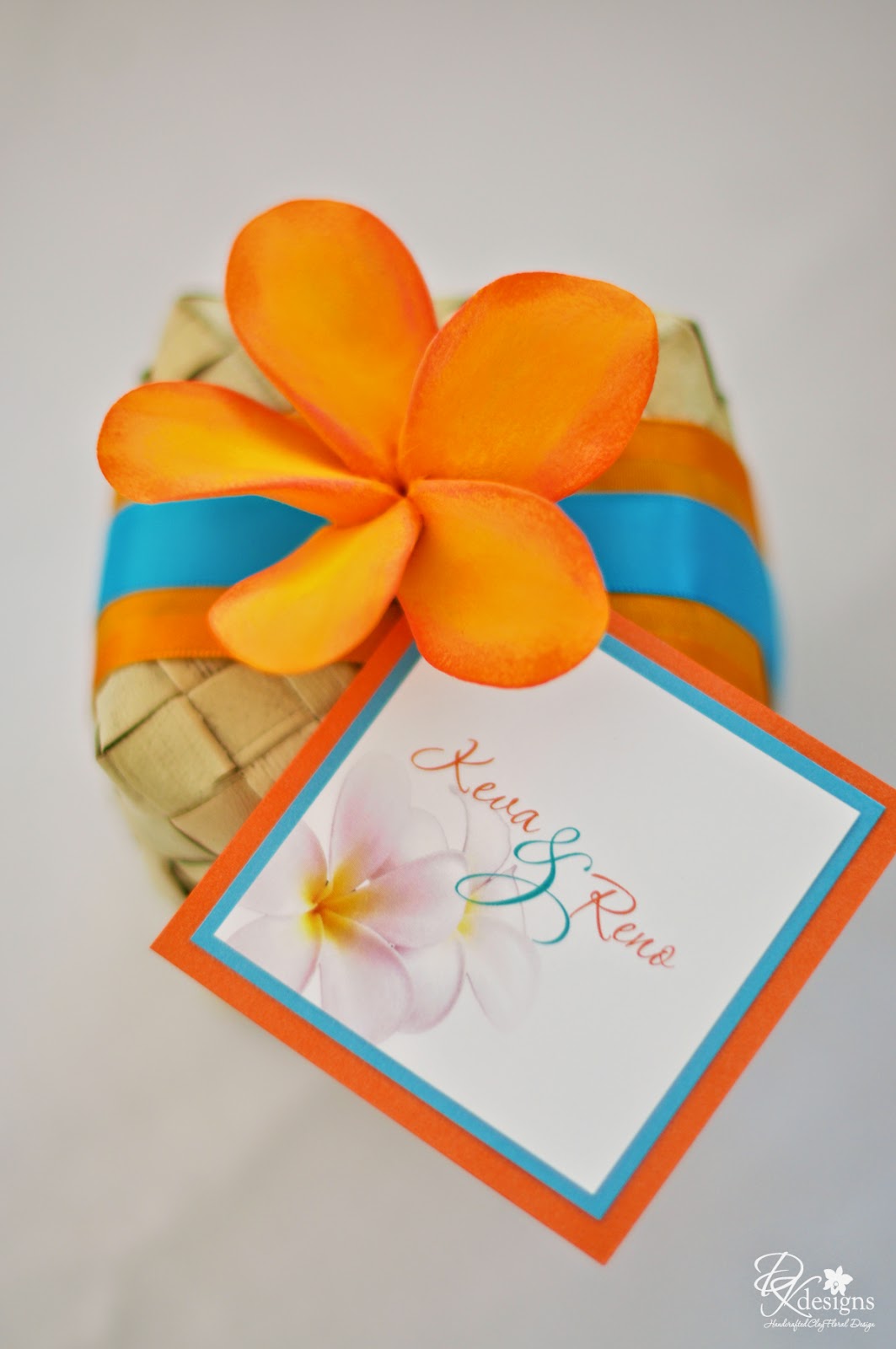 DK Designs Custom Plumeria Favor Boxes