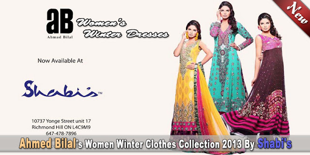 Ahmed Bilal's Women Winter Clothes Collection 2013 By Shabi's