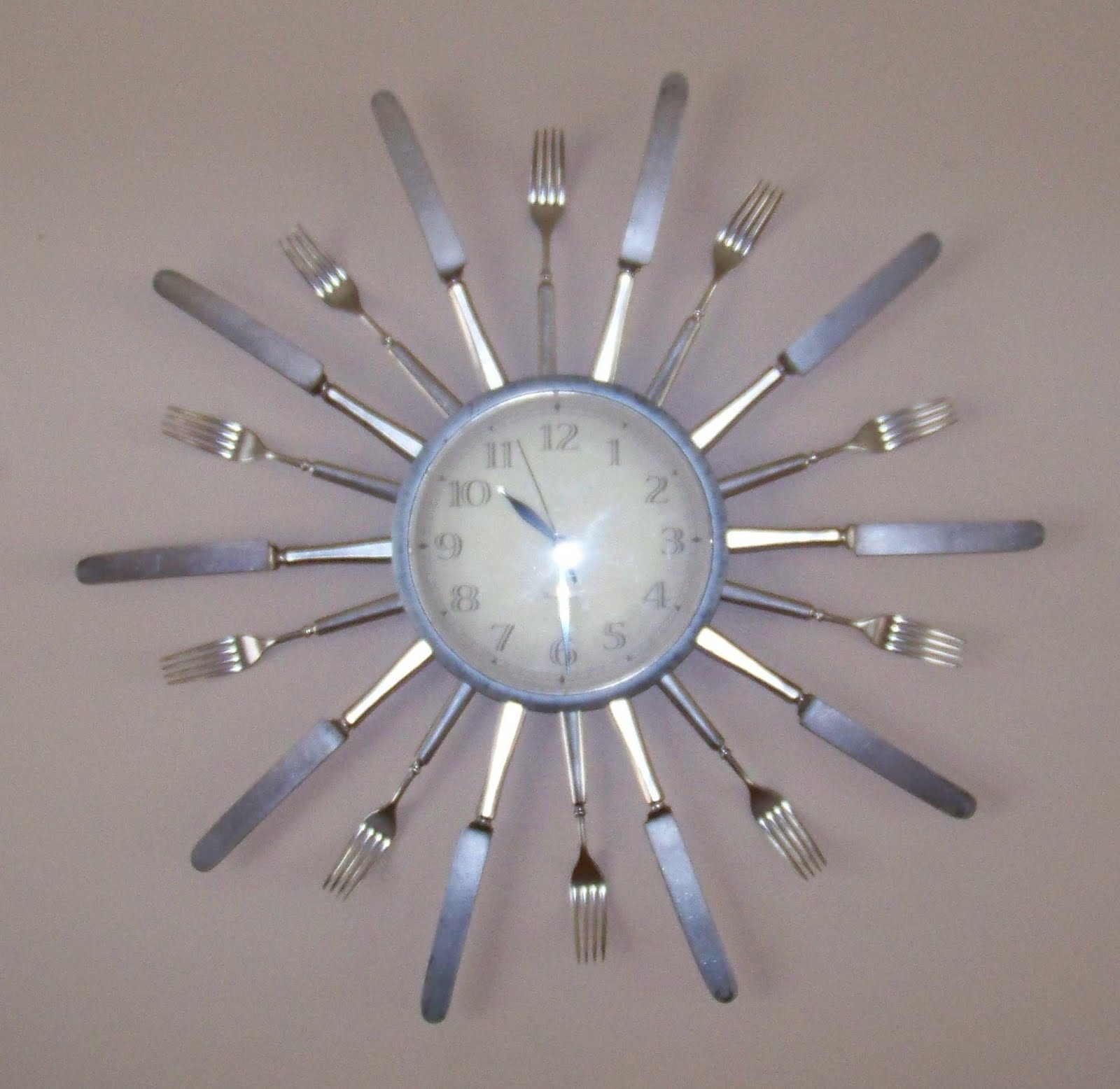 Sugar & Spice in the land of Balls & Sticks Sunburst Silverware Clock