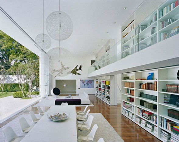 modern library room interior photography