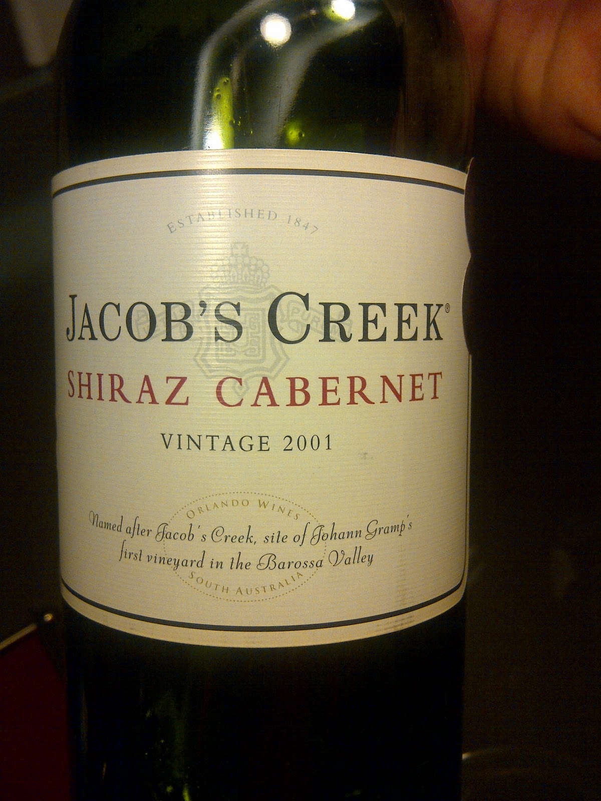 My Wine Jacob's Creek Shiraz 2001