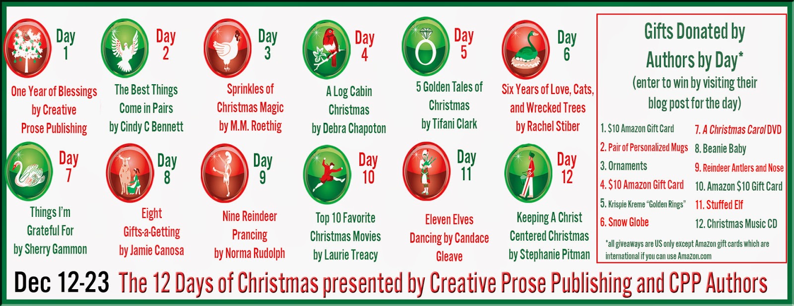 December daily Author Sherry Gammon : On the second day of Christmas…