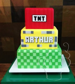 CUPCAKERIA ROSA - Bolos Artísticos e Cupcakes em Curitiba: Bolo Minecraft  do Pedro