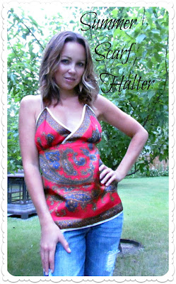scarf refashion, how to turn a scarf into a top, Scarf halter, Scarf top