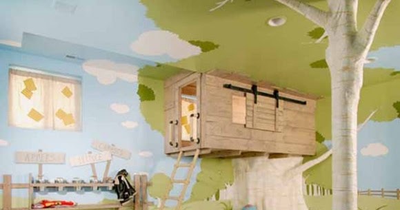 Diseño de Habitación para Niños con una Casa en el Arbol ~ Decorar Tu