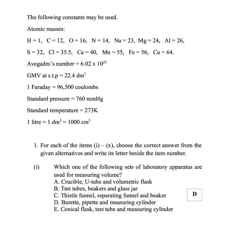 Form answer chemistry 4 Chemistry KSSM