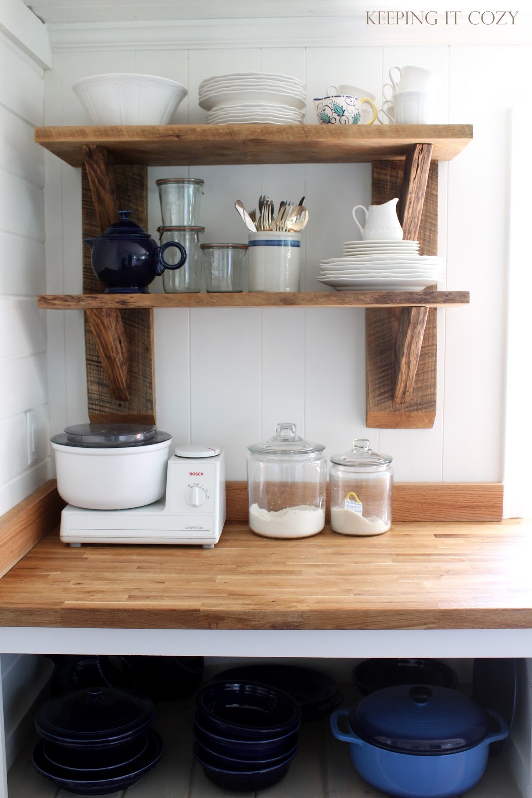 Wood and Black Kitchen Cabinets - Jennifer Rizzo