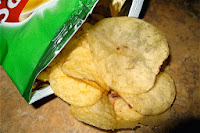 stand up your bag of chips to share with ease and prevent dirty fingers