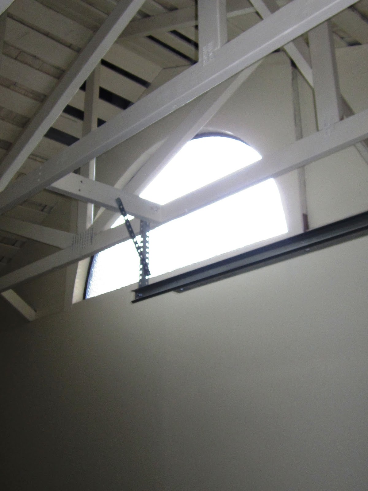 DIY Dithering Painting garage trusses and shingles Definitely the