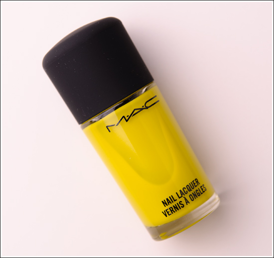 I can't exactly go without yellow nail polish so last night I order MAC's