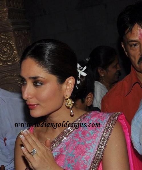 Gold and Diamond jewellery designs: Kareena kapoor in designer diamond